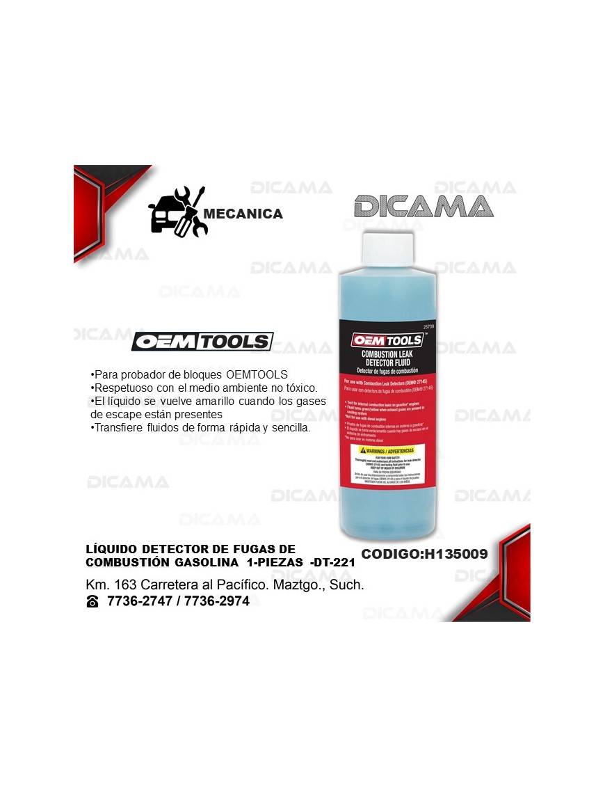 LIQUIDO FUGA DE COMBUSTIÓN GASOLINA