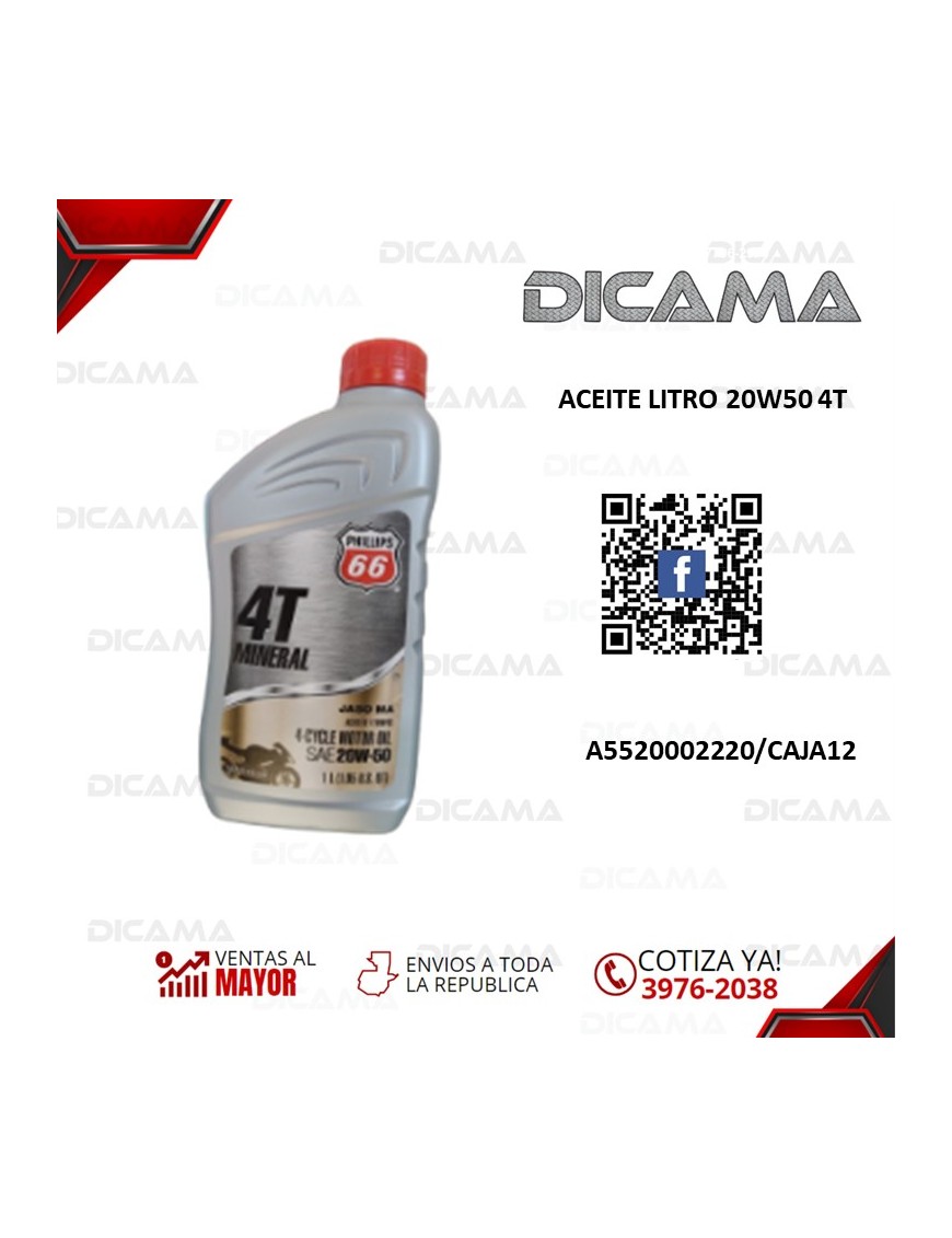 ACEITE LITRO 20W50 4T