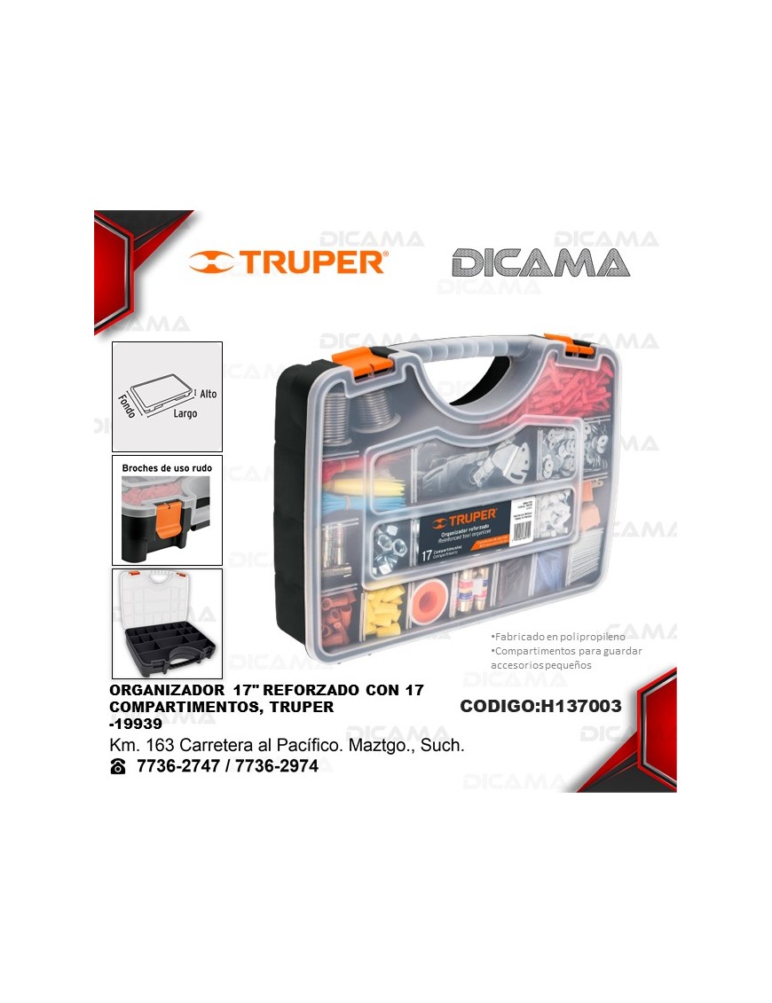 ORGANIZADOR CON 17 COMPARTIMENTOS