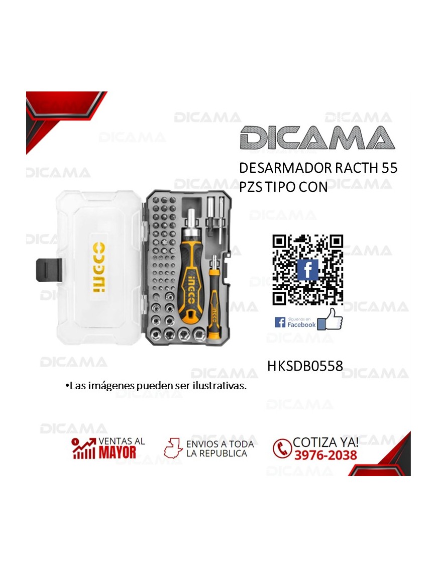 DESARMADOR JGO 55 PZS TIPO CON RACTH
