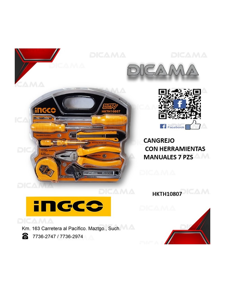 CANGREJO CON HERRAMIENTAS MANUALES 7 PZS