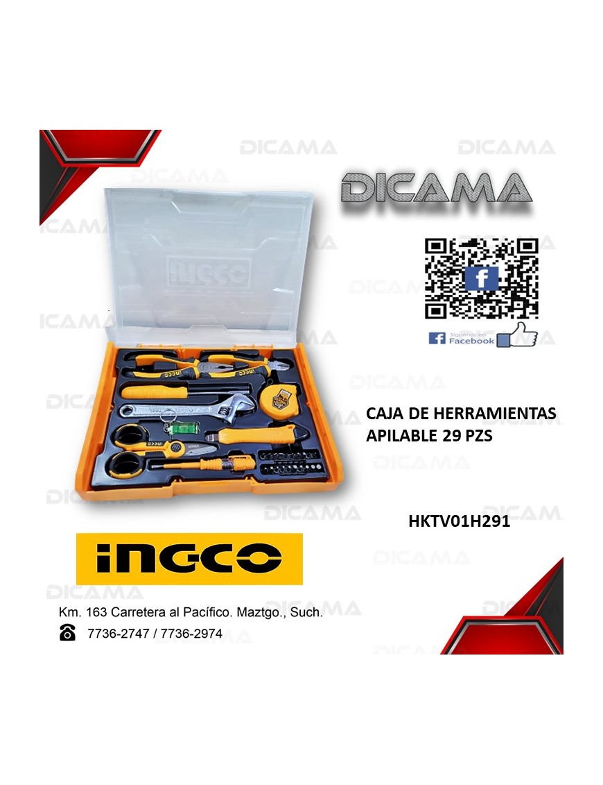 CAJA DE HERRAMIENTAS 29 PZS APILABLE
