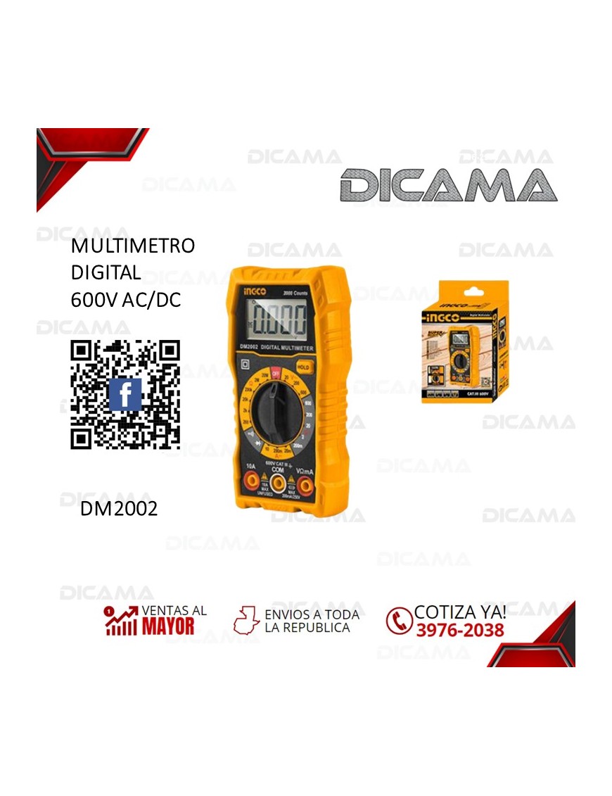 MULTIMETRO DIGITAL 600V AC/DC