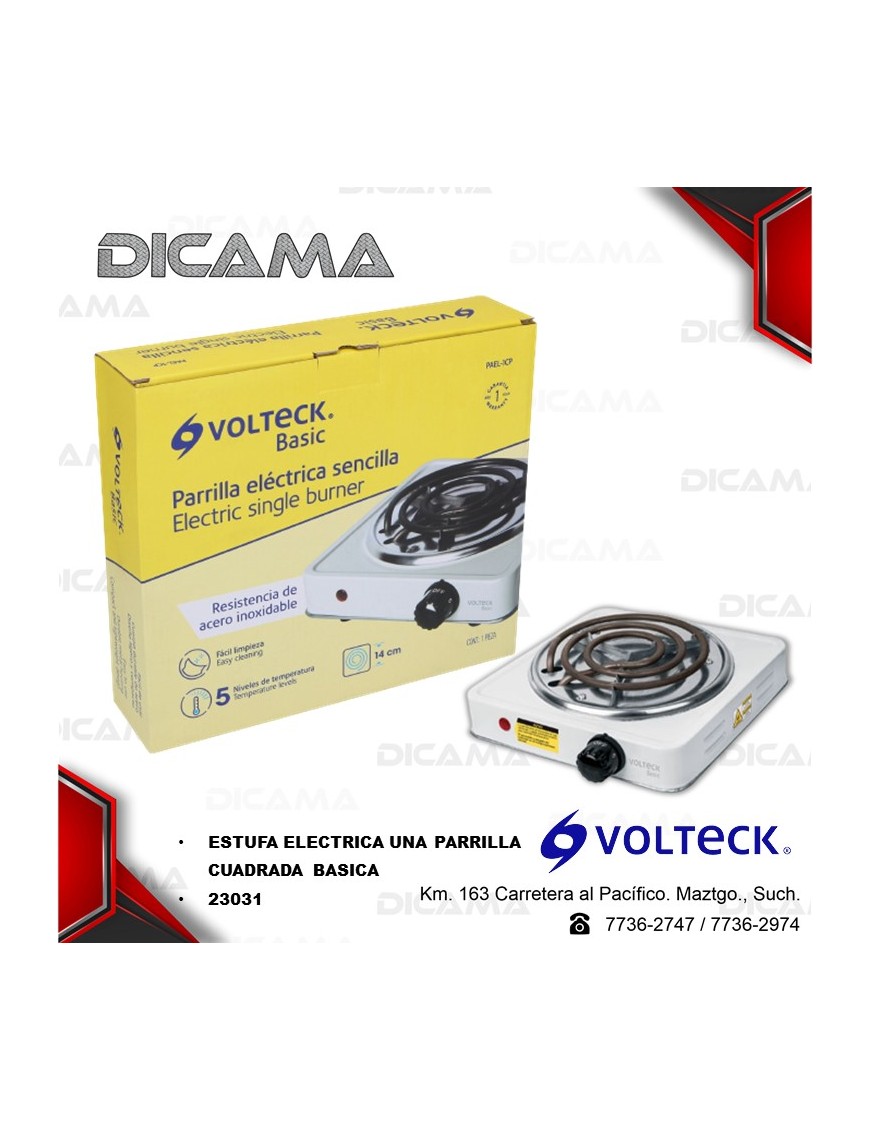 ESTUFA ELECTRICA 1 PARILLA CUADRADA BASICA
