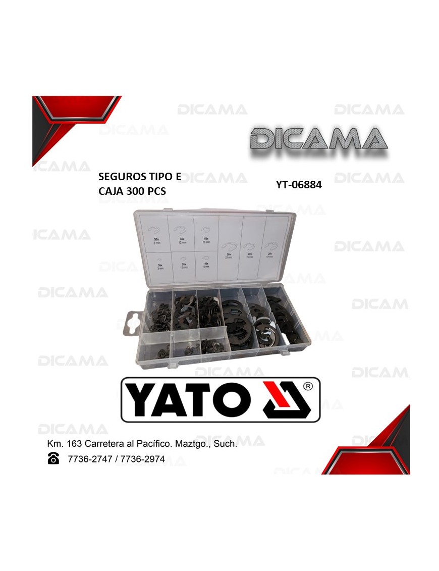 SEGUROS TIPO E CAJA 300 PCS