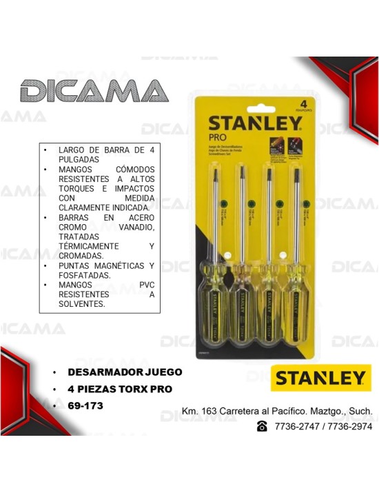 DESARMADOR JGO 4 PZS TORX PRO