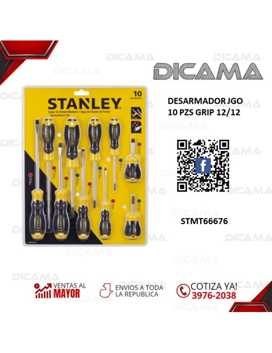 DESARMADOR JGO 10 PZS GRIP 12/12