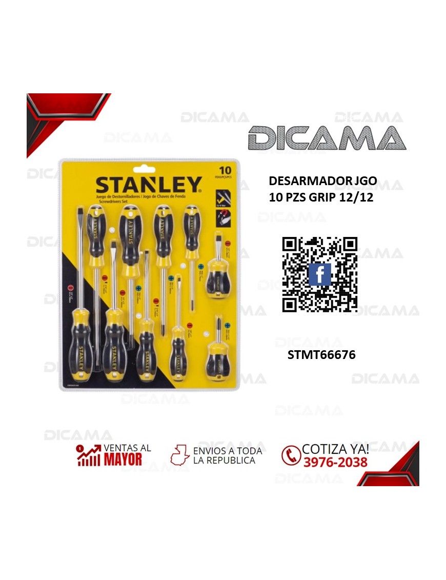 DESARMADOR JGO 10 PZS GRIP 12/12