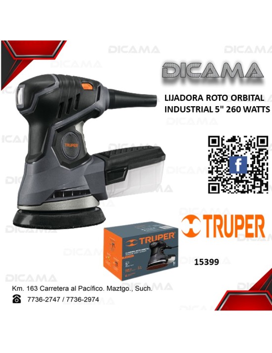 LIJADORA ROTO ORBITAL INDUSTRIAL 5" 260 WATTS