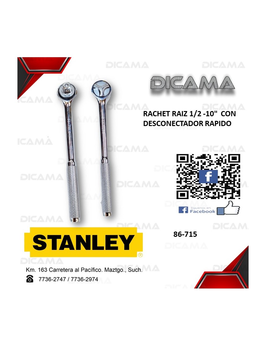 RATCHET RAIZ 1/2" 10"  CON DESCONECTADOR RAPIDO