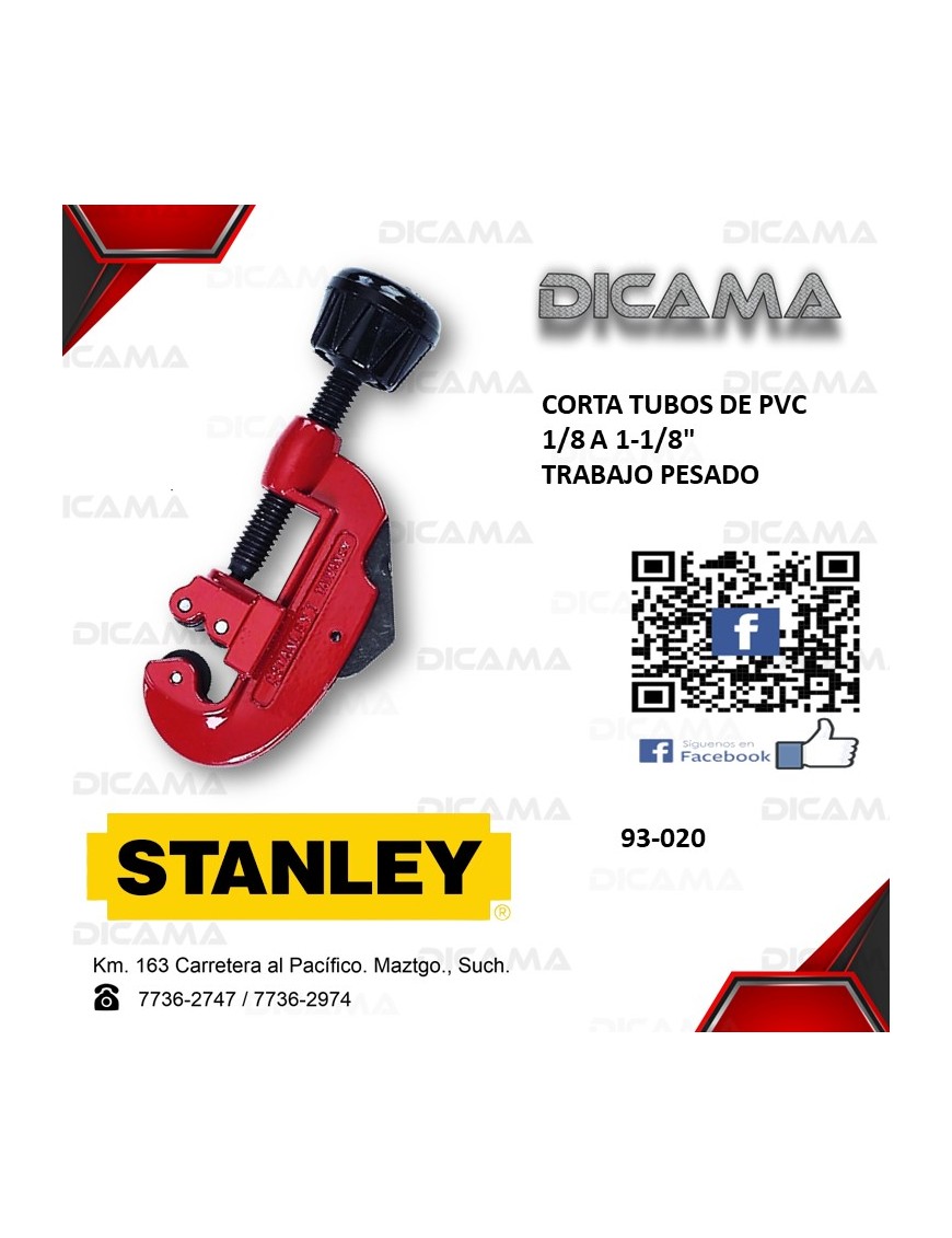 CORTA TUBOS DE PVC 1/8 A 1-1/8" TRABAJO PESADO