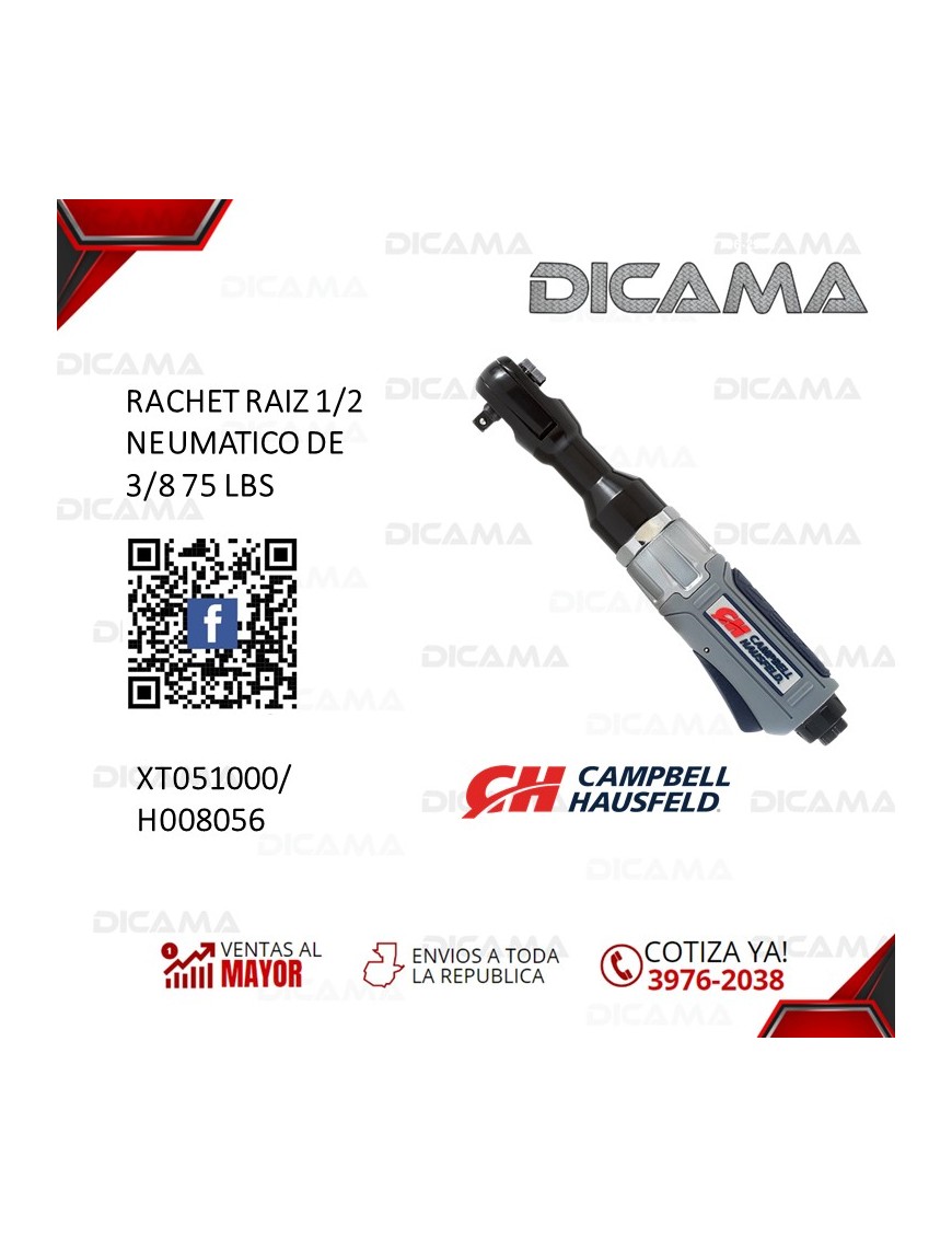 RATCHET RAIZ 3/8" 1/2" NEUMATICO 75 LBS