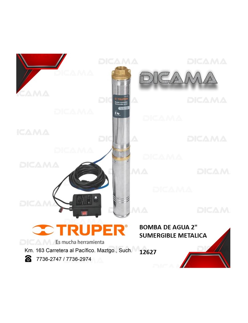 BOMBA DE AGUA 2" 2HP SUMERGIBLE METALICA