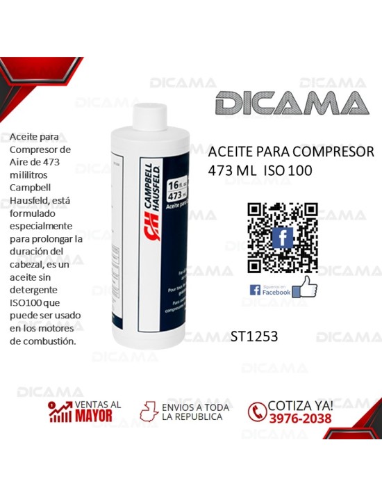 ACEITE PARA COMPRESOR 473 ML  ISO 100