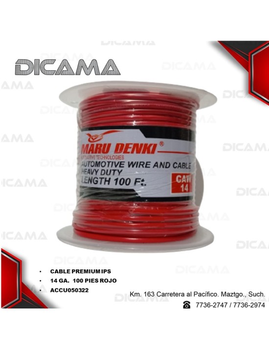 CABLE P/AUDIO/LUCES ROJO 14 CALIBRE 100 PIES
