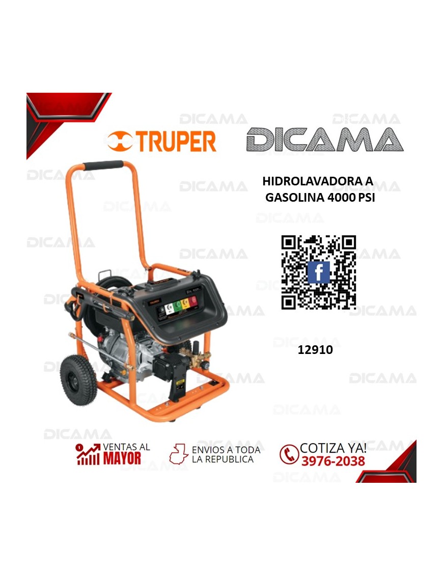 HIDROLAVADORA GASOLINA 4000 PSI 10.5 HP