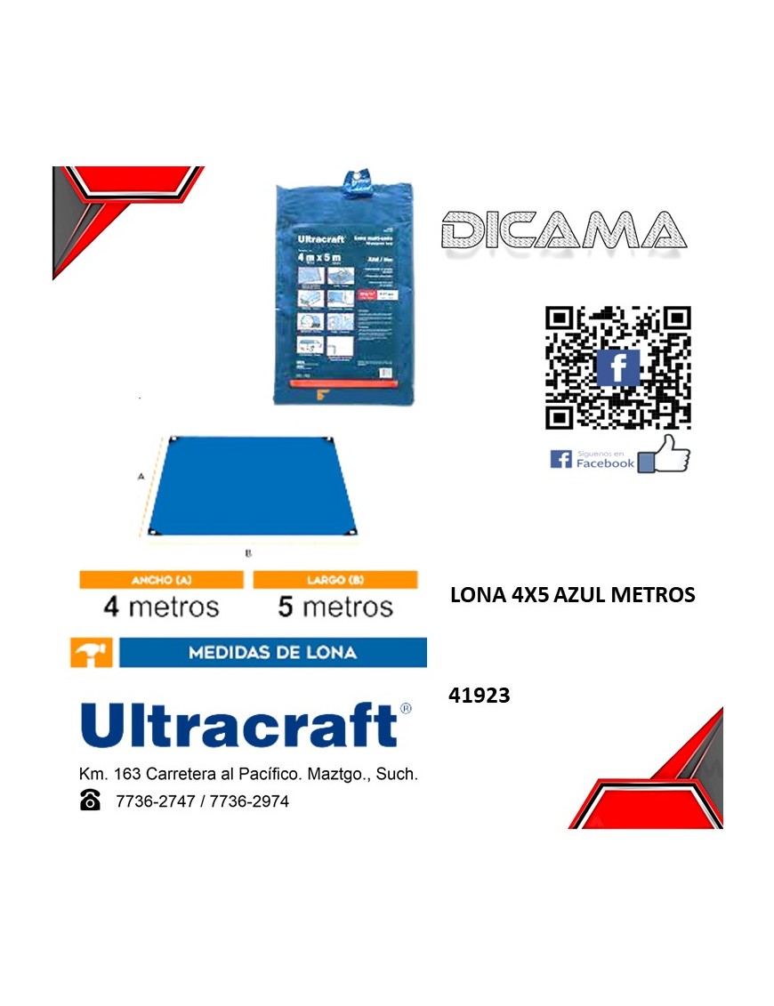 LONA 4X5 METROS AZUL