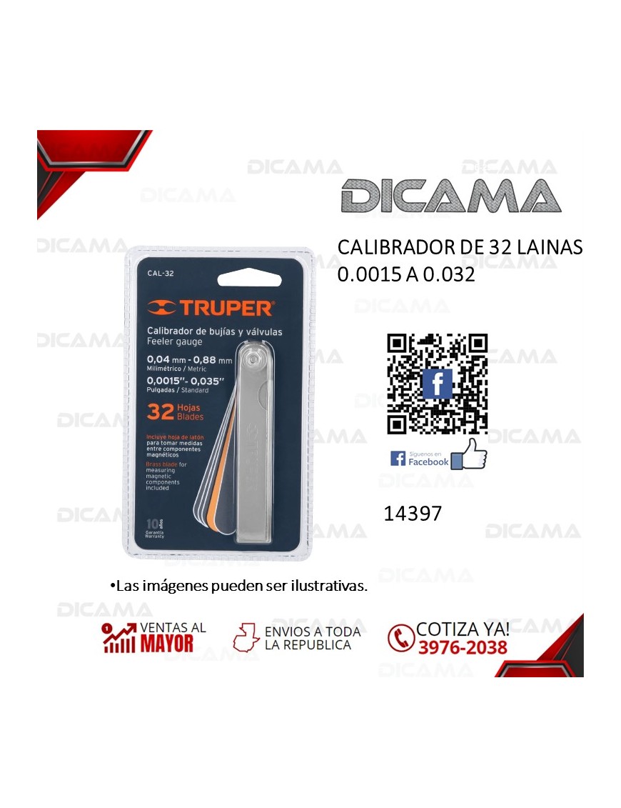 CALIBRADOR DE 32 HOJAS 0.0015 A 0.032