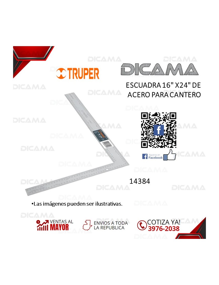 ESCUADRA 16" X24" DE ACERO PARA CANTERO