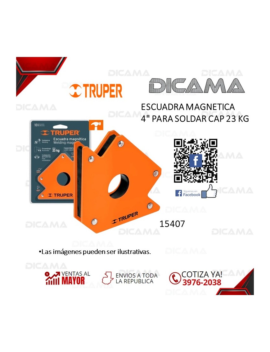 ESCUADRA 4" MAGNETICA PARA SOLDAR CAP 23 KG