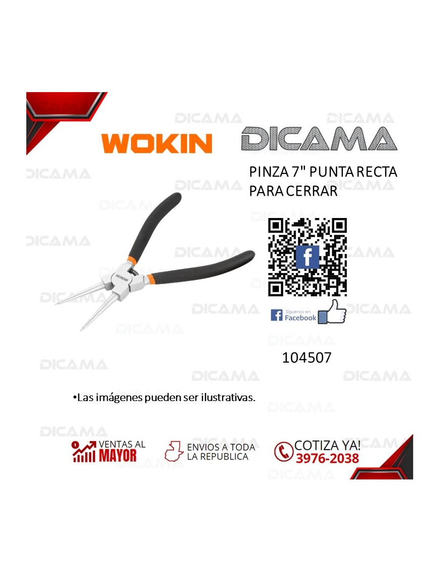 PINZA 7" PUNTA RECTA PARA CERRAR